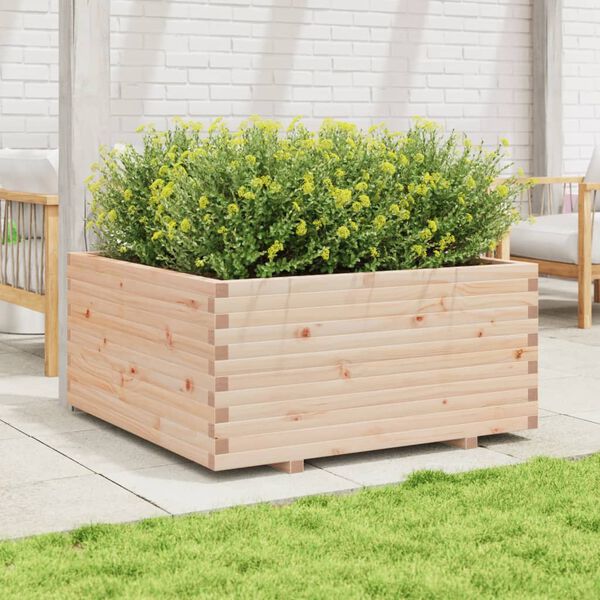 vidaXL Jardinera madera maciza de pino 100x100x49,5 cm