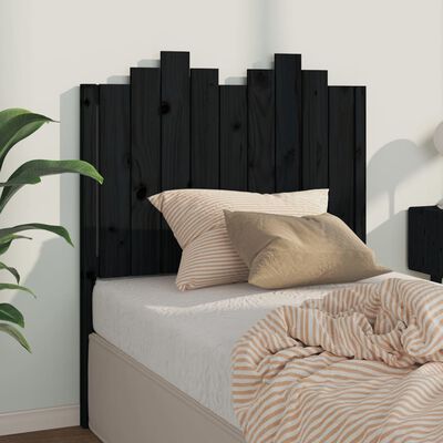 vidaXL Cabecero de cama madera maciza de pino negro 96x4x110 cm