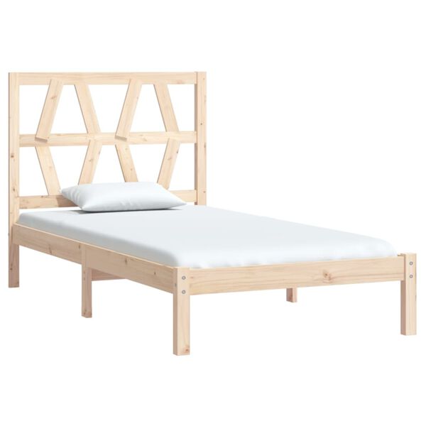 vidaXL Estructura de cama de madera maciza de pino 90x200 cm