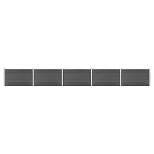 vidaXL Set de paneles de valla WPC negro 872x105 cm