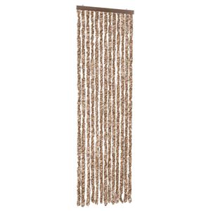 vidaXL Cortina antimoscas chenilla beige y marr&oacute;n oscuro 56x200 cm