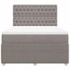 vidaXL Cama box spring con colch&oacute;n tela gris taupe 160x200 cm