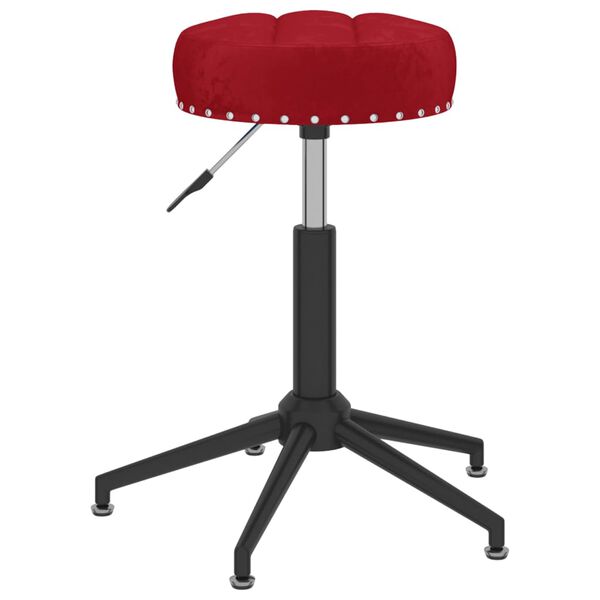 vidaXL Sillas de comedor giratorias 2 uds terciopelo rojo vino tinto