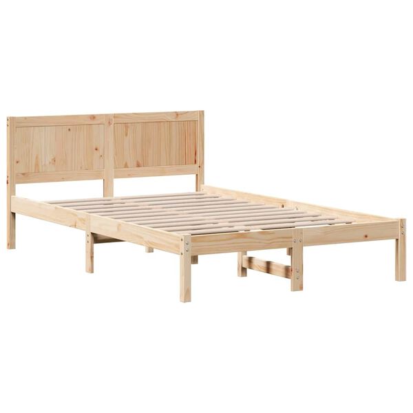 vidaXL Estructura de cama Marr&oacute;n 140 x 190 cm Madera maciza de Pino