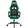 vidaXL Silla gaming con reposapi&eacute;s cuero sint&eacute;tico negro verde