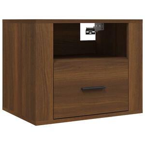 vidaXL Mesita de noche de pared roble marr&oacute;n 50x36x40 cm