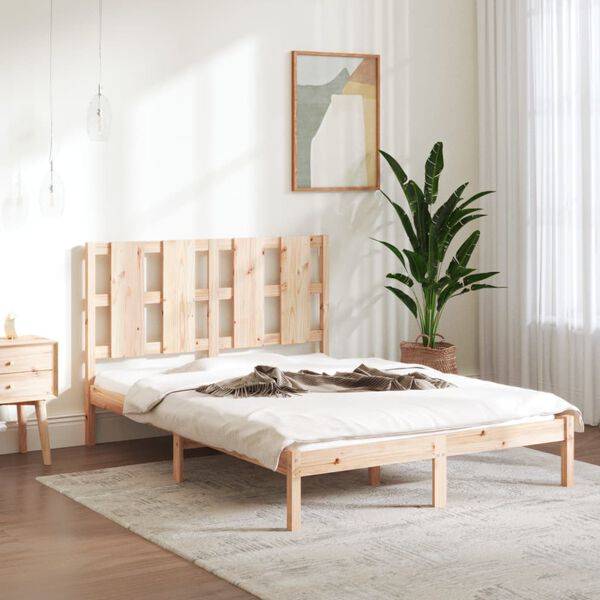 vidaXL Estructura de cama sin colch&oacute;n madera de pino maciza 120x200 cm