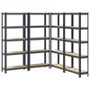 vidaXL Estante almacenaje 5 niveles 4 uds acero y madera contrachapada