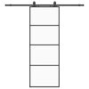 vidaXL Puerta corredera con juego herrajes negro 76x205 cm ESG vidrio