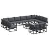 vidaXL Conjunto de sof&aacute;s de jard&iacute;n 13 uds. Negro Aluminio