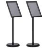 vidaXL Soportes de p&oacute;ster 2 uds. Negro 32.7 x 24 x 108 cm Aluminio