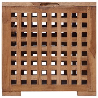 vidaXL Caja para cuerdas de madera maciza de teca 40x40x40 cm