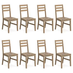 vidaXL Sillas de comedor 8 unidades madera maciza de acacia