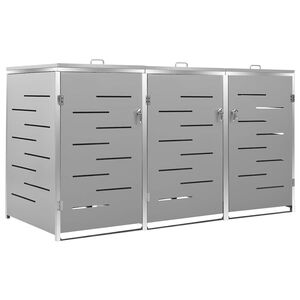 vidaXL Cobertizo para tres contenedores basura acero 207x77,5x115 cm