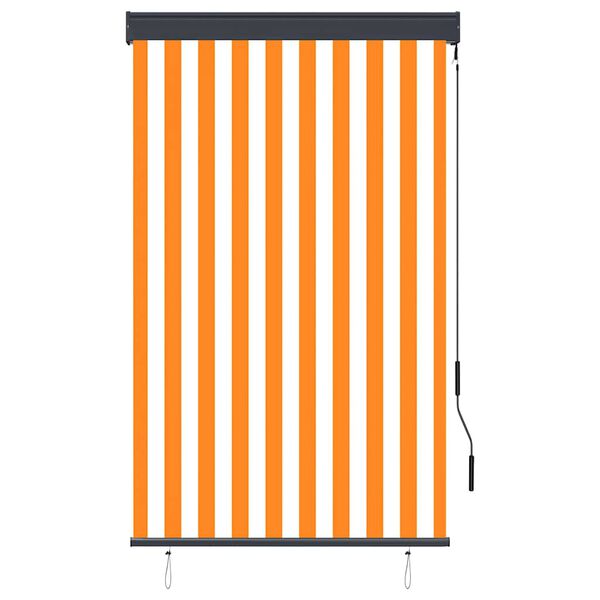 vidaXL Estor enrollable de exterior blanco y naranja 100x250 cm