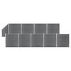 vidaXL Set de valla 9 cuadradas + 1 oblicua WPC gris 1657x186 cm