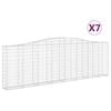 vidaXL Cestas de gaviones 7 uds forma de arco hierro 400x30x120/140 cm