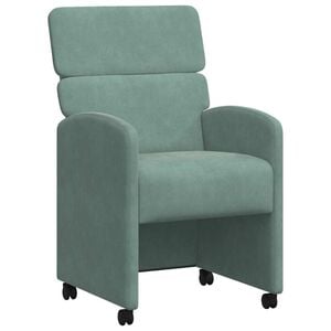 vidaXL Sillas de Comedor con Ruedas 2 uds. Terciopelo Verde mar
