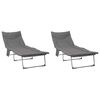vidaXL Tumbona plegable con coj&iacute;n 2 uds. Gris antracita