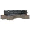 vidaXL Conjunto de sof&aacute; de jard&iacute;n Gris rat&aacute;n sint&eacute;tico