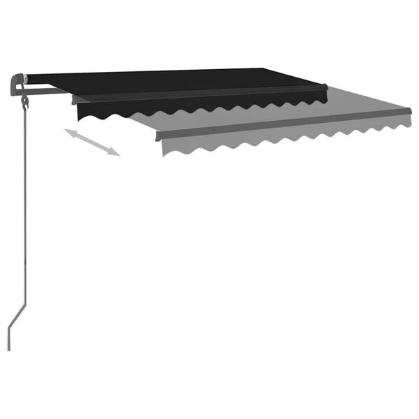 vidaXL Toldo manual retr&aacute;ctil con postes gris antracita 3,5x2,5 m