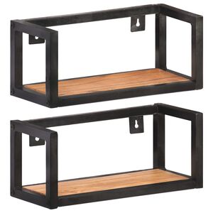 vidaXL Estantes de pared 2 unidades 40 cm madera maciza acacia