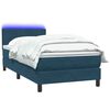 vidaXL Cama box spring con colch&oacute;n y LED terciopelo azul oscuro 80x220 cm