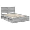 vidaXL Estructura de cama con cabecera Gris Sonoma 140 x 200 cm