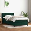 vidaXL Cama box spring con colch&oacute;n terciopelo verde oscuro 100x220 cm