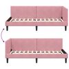 vidaXL Estructura de cama en esquina Rosa 90 cm x 190 cm Terciopelo