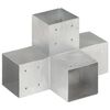 vidaXL Conector de postes en forma de X metal galvanizado 101x101 mm