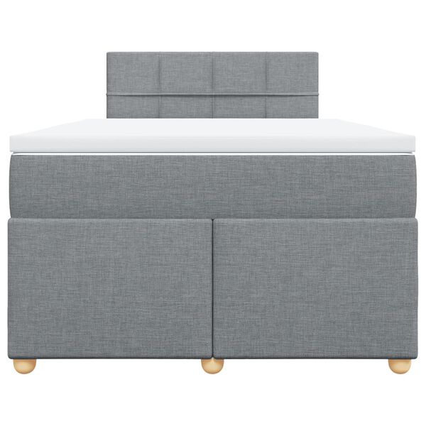 vidaXL Cama box spring con colch&oacute;n tela gris claro 120x200 cm