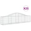 vidaXL Cestas de gaviones 25 uds forma de arco hierro 200x30x40/60 cm