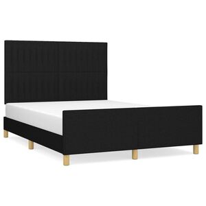 vidaXL Cama sin colch&oacute;n tela negro 140x200 cm