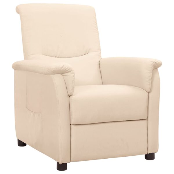 vidaXL Sill&oacute;n reclinable de tela crema