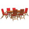 vidaXL Conjunto de comedor de jard&iacute;n de 7 piezas Natural