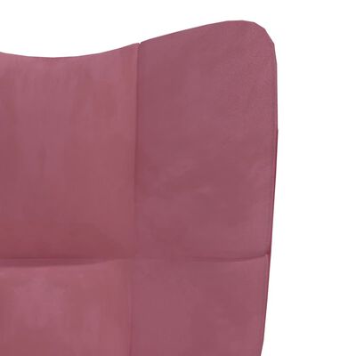 vidaXL Sillón de relax con taburete terciopelo rosa