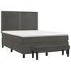 vidaXL Cama box spring con colch&oacute;n terciopelo gris oscuro 140x200 cm