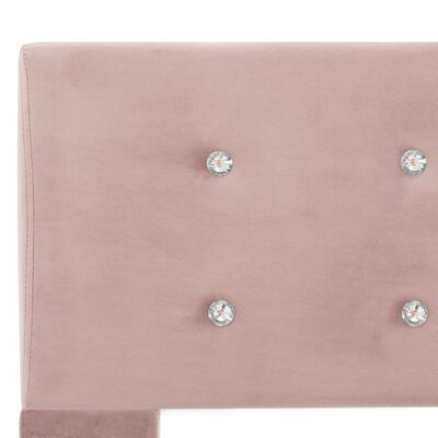 vidaXL Cama con colchón de terciopelo rosa 140x200 cm
