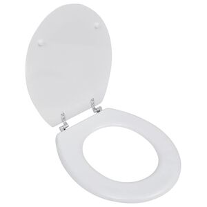 vidaXL Asiento inodoro WC MDF tapa dise&ntilde;o blanco