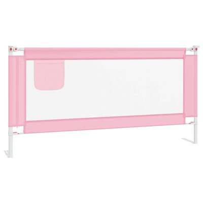 vidaXL Barandilla de seguridad cama de niño rosa tela 180x25 cm