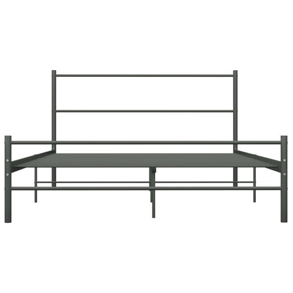 vidaXL Estructura de cama sin colch&oacute;n metal gris 120x200 cm