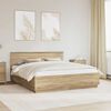 vidaXL Estructura de cama con cabecera Roble Sonoma 200 x 200 cm