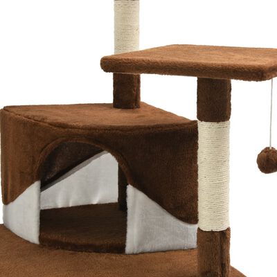 vidaXL Rascador para gatos con poste de sisal marrón y blanco 203 cm