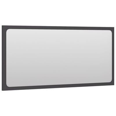 vidaXL Espejo de baño madera contrachapada gris 80x1,5x37 cm