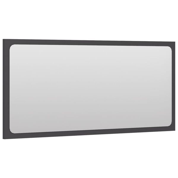 vidaXL Espejo de ba&ntilde;o madera contrachapada gris 80x1,5x37 cm