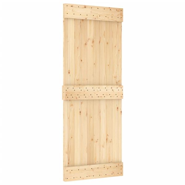 vidaXL Puerta corredera con herrajes madera maciza de pino 80x210 cm