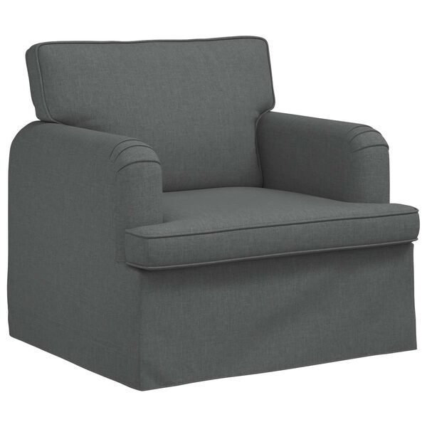 vidaXL Sof&aacute; 2 pcs Gris oscuro 144 x 80 x 85 cm tela