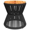 vidaXL Mesa de centro base de alambre madera acacia negro Ø 45x44 cm