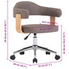 vidaXL Silla de comedor giratoria de madera curvada y tela gris taupe